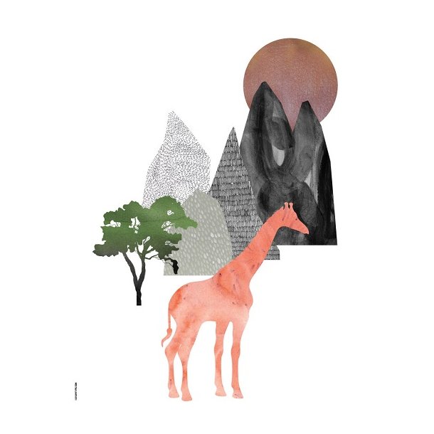 Mountain Life - Giraf plakat til brn