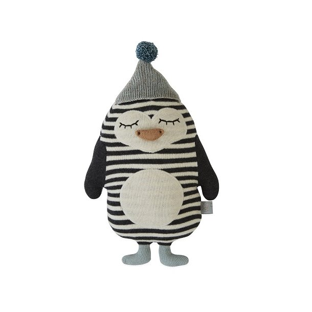 Krammepude bamse Baby Bob pingvin fra Oyoy